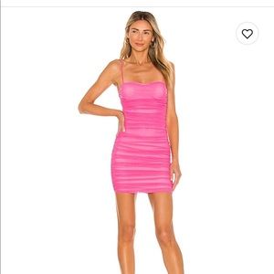 Revolve Superdown Hot Pink Emmie Mesh Dress